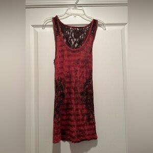 Miss me striped and lace top